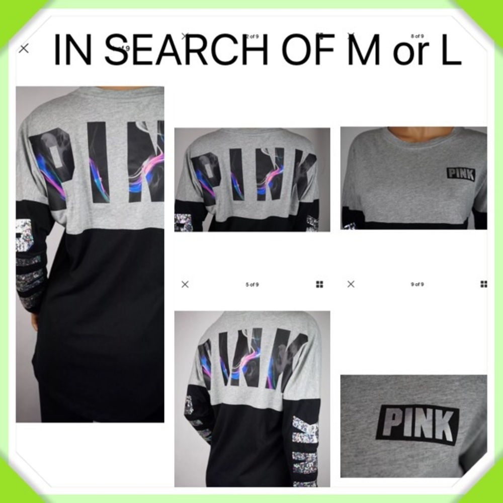 Victoria’s Secret PINK smoke/marble bling tee